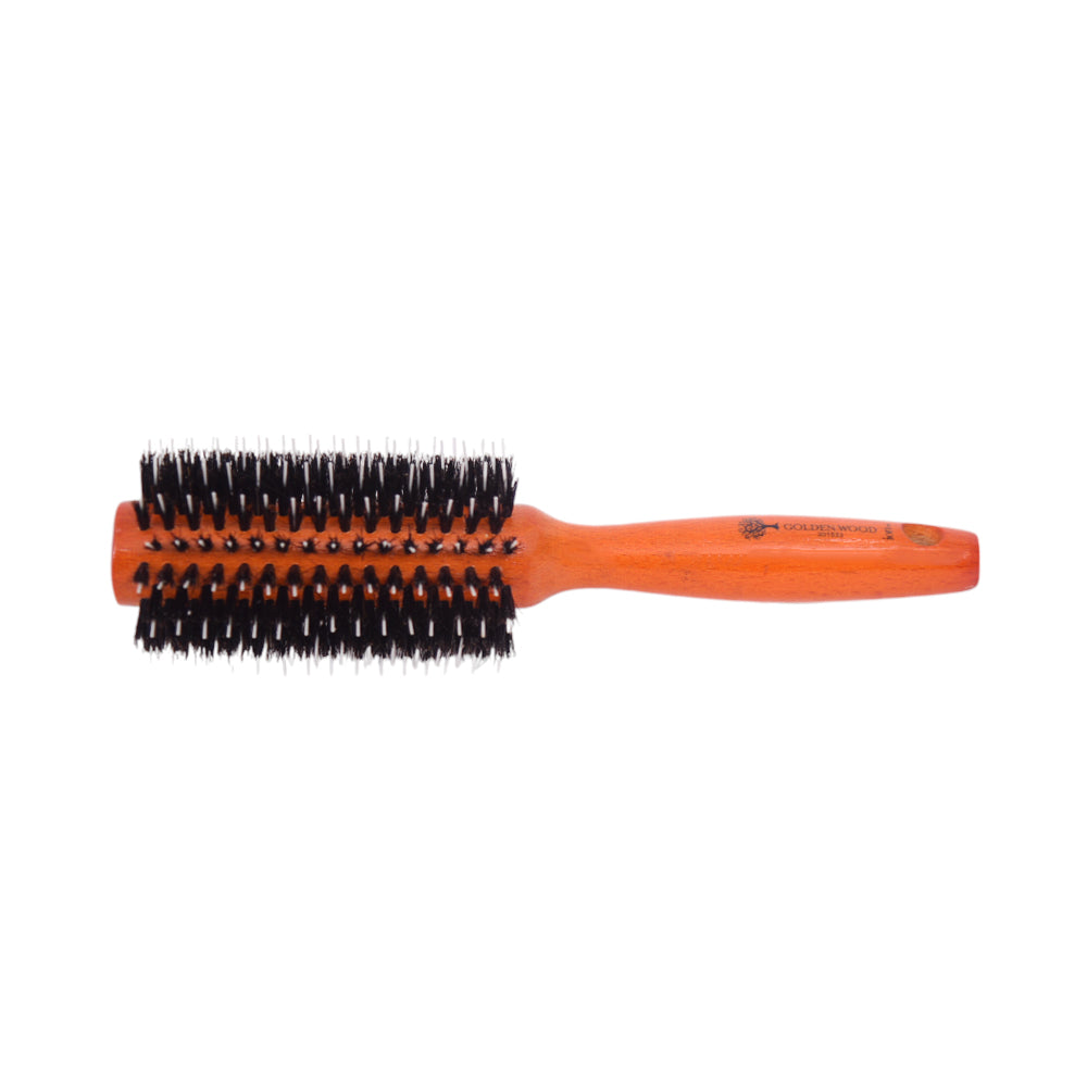 Golden Wood Hair Brush Round 47295C